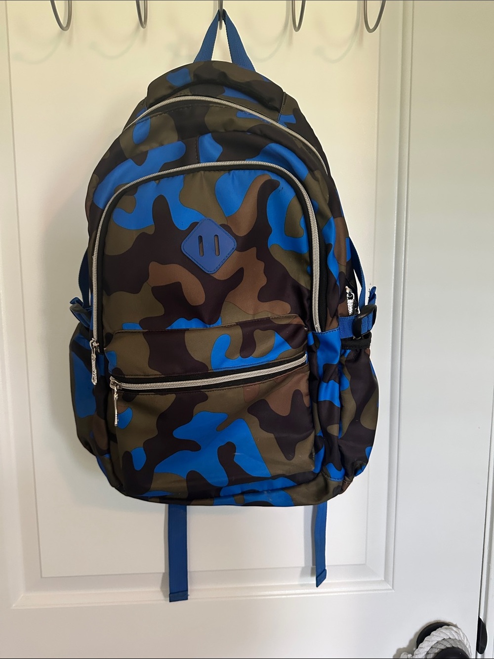 Blue & Brown Camo Backpack - Durable Everyday Bag